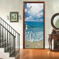 thumbnail image 5 of Door Stickers Peel and Stick Ocean Art Decals Door Murals Blue Beach 3D Vinyl Wrap Wallpaper Removable Doors Poster for Home Decor,SP-F562,M(44x200cmx2Pcs), 5 of 14