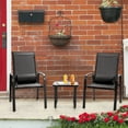 thumbnail image 3 of Costway Ensemble Bistro de Patio 3 Pcs Dossier Réglable Chaises Empilables Noir, 3 of 10