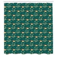 thumbnail image 2 of Ambesonne Japanese Print Shower Curtain, Dragon Crane Bird, 69"Wx75"L, Teal Pastel Yellow Orange, 2 of 4