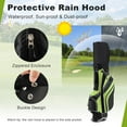 thumbnail image 6 of WYDK Golf Stand Bag, 6 Way Divider Golf Club Bag with 8 Pockets, Rain Hood, Umbrella Holder & Glove Sticker, Portable Lightweight Golf Bag for Men Women （Green）, 6 of 18