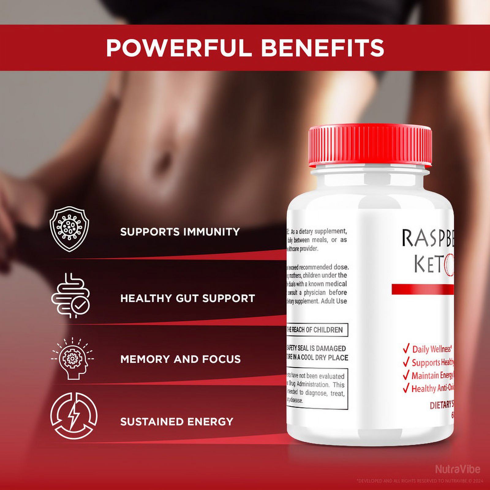 (3 Pack) Raspberry Ketone Capsules, All-Natural Weight Loss Formula to Support Active Lifestyle, Unlock Your Fitness Goals, RaspberryKetone 1200MG, Official Keto Pills (180 Capsules)