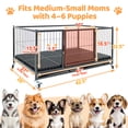 thumbnail image 2 of Homey Pet 43 Inch Whelping Box for Dogs and Puppies, Heavy Duty Metal Wire Puppy Whelping Box for Small and Medium Dogs with Lockable Doors,360° Wheels,Washable Removable Floor Grid, Leak-Proof Tray, 2 of 9