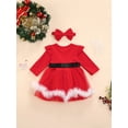 thumbnail image 4 of Qiylii Girls Christmas Dress, Tulle Dress with Waistband+Bow-knot Headband, 4 of 8