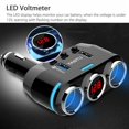 thumbnail image 4 of 2-way Car Cigarette Lighter Socket Splitter Portable Dual USB Car Charger Dual-socket Cigarette Lighter Black, 4 of 5