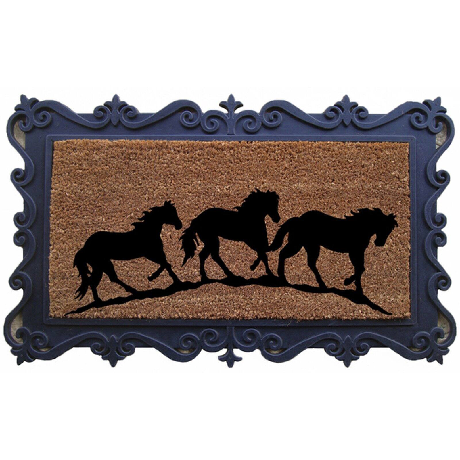 First Impression Running Horses Tray Door Mat