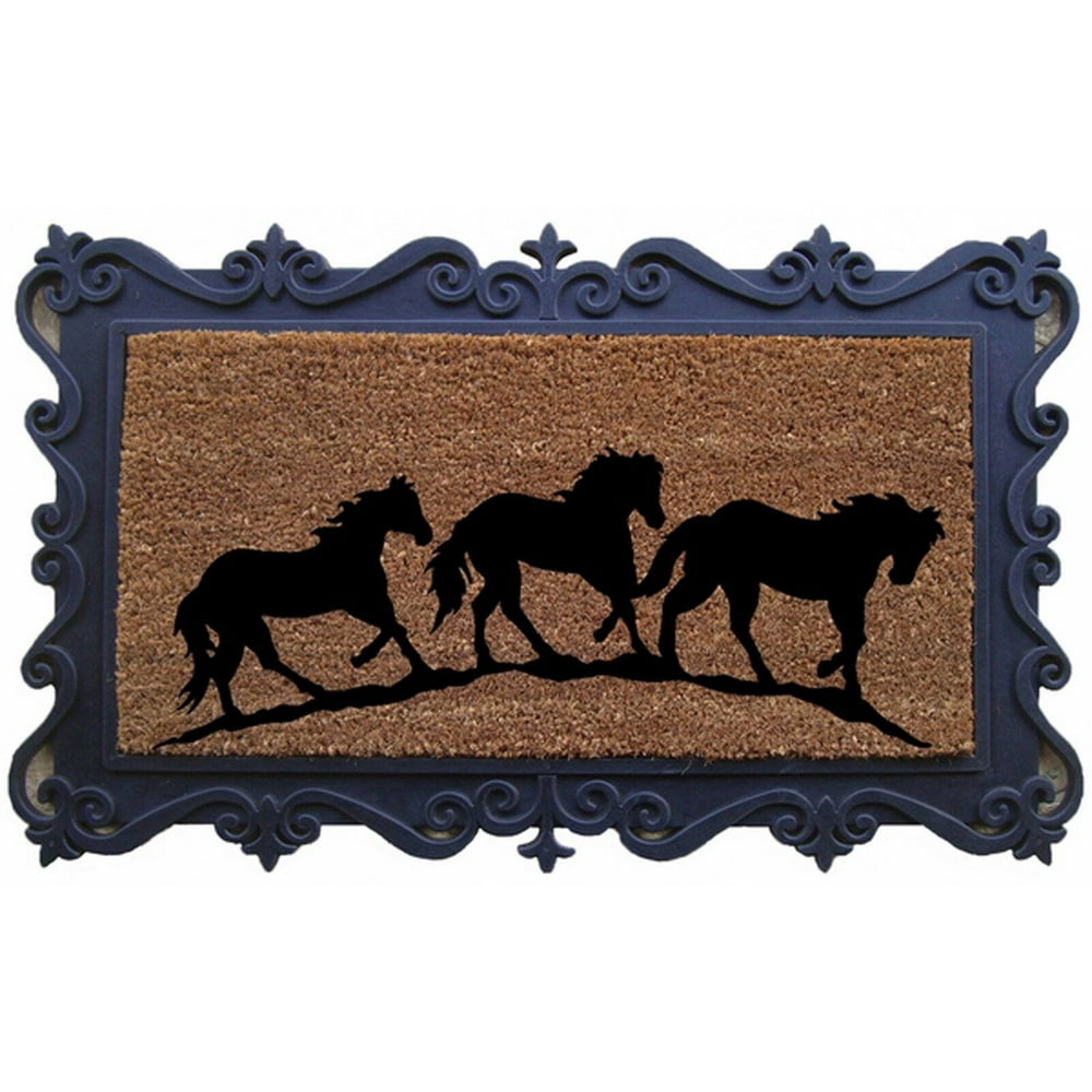 First Impression Running Horses Tray Door Mat