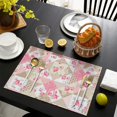 thumbnail image 3 of Pioneer Flower Floral Print Pattern Summer Placemats Table Placemats Set Of 6-Linen Kitchen Washable Placemats Table Mats 12x18 Inch Non-Slip Heat Resistant, 3 of 5