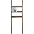 thumbnail image 5 of MyGift Wood Over-The-Toilet Leaning Bathroom Ladder Shelf, Dark Brown 3-Tier, 5 of 7