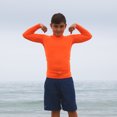 thumbnail image 3 of Junior Guards Long Sleeve UV Protective Rashguard - Orange - M, 3 of 5