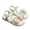 thumbnail image 5 of HGIEYS Toddler Girls Pearl Bear Bow Princess Sandals Open Toe Soft Flat Soled Sandals Summer Fashion Shoes 4-5 Years, 5 of 5
