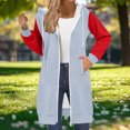 thumbnail image 6 of Yourumao Zip up Hoodie for Women Color Block Hooded Long Jackets Raglan Long Sleeve Jackets Soft Cozy Casual Fall Overcoats with Pockets, 6 of 6