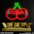 thumbnail image 2 of Craftnamesign Cherry Cat Neon Sign, Coffee Wall Decor, Fresh Fruits Wall Art, 2 of 4