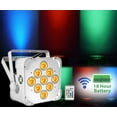thumbnail image 2 of 8) Rockville BEST PAR 60 White Rechargeable Wash Up-Lights Wireless DMX+RGBWA+UV, 2 of 11