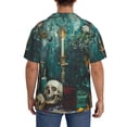 thumbnail image 3 of Pofeuu Baroque Floral Still Life Print Mens Casual Short Sleeve Shirts Beach Summer Spread Collar Pocket Tops Men's Casual Short-sleeved Shirt-3X-Large, 3 of 5