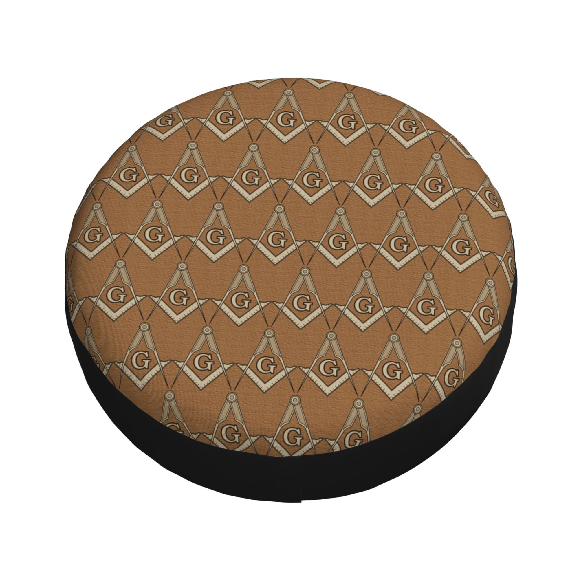 XMXY Brown Mason Masonic Symbol Spare Tire Cover, Universal Waterproof Cover  for Jeep RV Tire Wheel Protection, 17 inch