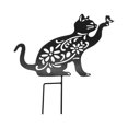 thumbnail image 1 of Estatua de gato para jardín, estaca de hierro, silueta de gato para decoración de patio, jardín trasero Estilo A, 1 of 9