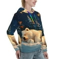 thumbnail image 6 of Honeii Starry Sky Sleep White Bear Pattern Womens Oversized Hoodies Long Sleeve Sweatshirts Pullover Fall Outfits with Pocket-Large, 6 of 7