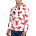 thumbnail image 3 of Pofeuu Crayfish And Hearts Print Mens Casual Hooded Collar Drawstring Hoodies Pullover Sweatshirts Casual Long Sleeve Shirts-XX-Large, 3 of 7