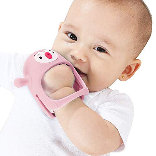 Babies. Smily Mia Norman The Dinosaur Blue Soft & Durable Silicone Teether Toy/Gum Massager/Teething Bracelet for 3M 