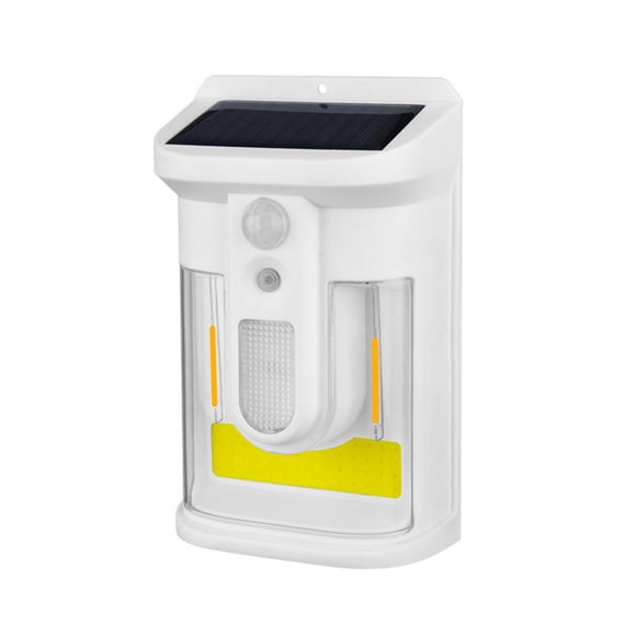 Lampe Murale Solaire avec Détecteur de Mouvement et 3 Modes d'Éclairage, Boîtier Abs Étanche et Fonction Auto On/Off du Crépuscule à l'Aube pour Clôture, Terrasse, Garage, Patio 6.7X4.3X2.4In 1.1Lb