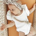 thumbnail image 3 of Summer Newborn Baby Girls Ruffles Romper Short Sleeve Jumpsuit Knitted Romper Summer Outfits, 3 of 7
