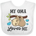 thumbnail image 3 of Inktastic My Oma Loves Me with Sloth and Hearts Boys or Girls Baby Bib, 3 of 4