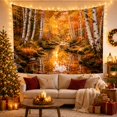 thumbnail image 3 of Winding Stream with Golden Birch Trees in Autumn, Serene Rustic for Nature Lovers, Canvas Wall Decor, Housewarming Gift, Tapestry Wall Hanging for Living Room and Bedroom, 3 of 7