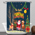 thumbnail image 1 of Charming Christmas Shower Curtain with Santa & Reindeer - Festive Winter Decor for Holiday Cheer, 1 of 4