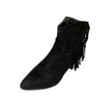 thumbnail image 1 of QTBIUQ Women's Winter Short Tube Gringed Suede Side Zipper Pointed Thick Heel Middle Heel Boots, 1 of 3