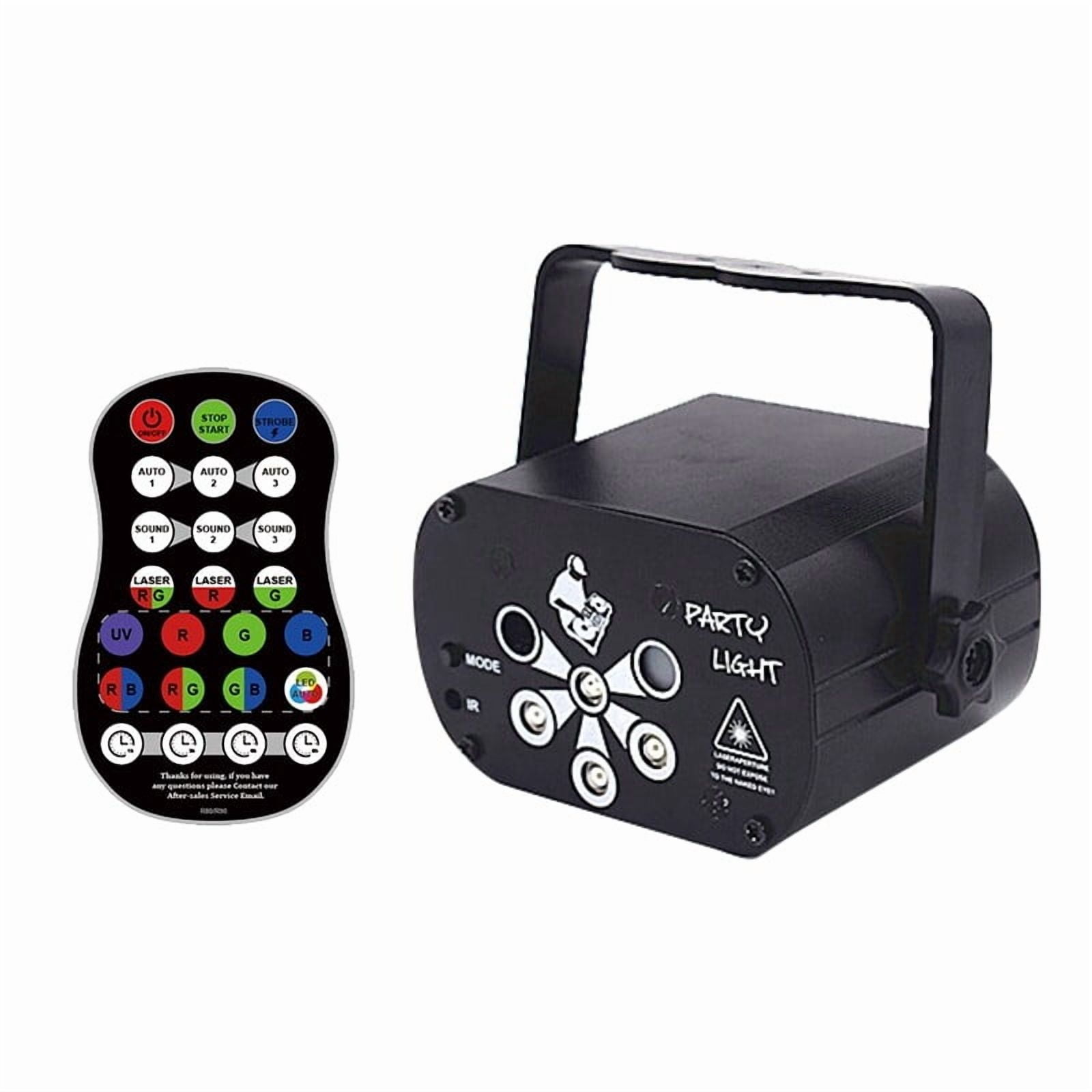 FZFLZDH Party Light Stage Laser Light Mini Flash USB Strobe Light 128 Pattern RGB Color DJ Disco Lights Projector by Sound Activated Remote Control for Stage Lighting Christmas Parties (Charge)