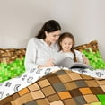 thumbnail image 5 of Castle Fairy Plaid Grid Full Size Comforter Sets,Pixelated Miners Game Bedding Sets, 5 of 8