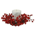 thumbnail image 1 of 10" Red Mixed Berry Outdoor Artificial Christmas Candle Ring, 1 of 1