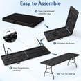 thumbnail image 5 of HaiCube 8 Foot Plastic Folding Table Portable Heavy Duty Rectangular Table with Carry Handle, Indoor Outdoor for Camping Picnic Party Dining, Black, 5 of 9