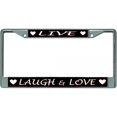 thumbnail image 1 of Live Laugh And Love #3 Chrome License Plate Frame, 1 of 1