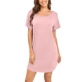 thumbnail image 2 of Sexy Nightgown for Women, Modal Crisscross Pajamas Backless Sleepwear Women Short Sleeve Sleep Shirt/Dress Round Neck Soft Nightshirts Plus Size, 2 of 3