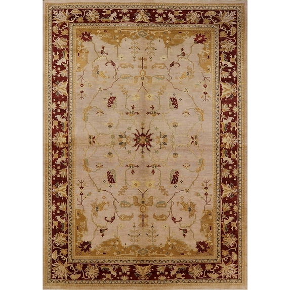Ahgly Company Indoor Rectangle Mid-Century Modern Mahogany Brown Oriental Area Rugs, 8' x 12'