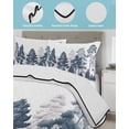 thumbnail image 4 of Blue Forests Tree Twin XL Size Down Alternative Comforter, Lightweight Comforter Quilt Bedding Set with Pillow Shams Pine Maple Trees Nature Pure Color All Seasons Bed Comforter Duvet Insert 68"x98", 4 of 7