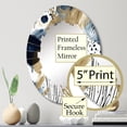 thumbnail image 3 of Designart "Abstract Pattern with Blue and Golden Textures IV" Abstract Round Wall Mirror - Modern Oval Printed Decorative Oversized Mirror - Multiple Color Options, 3 of 4