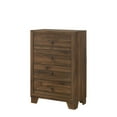thumbnail image 3 of Beautiful Brown Cherry Finish 3Pc King Size Panel Bed Nightstand Chest Wooden Furniture Set, 3 of 7