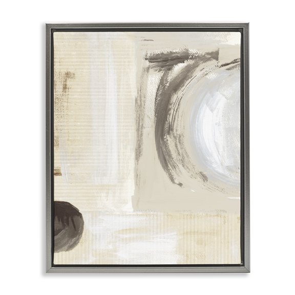Stupell Industries Contemporary Earth Tone Brushed Paint Gray Floating Frame Canvas Art, 25 x 31, by Susan Jill