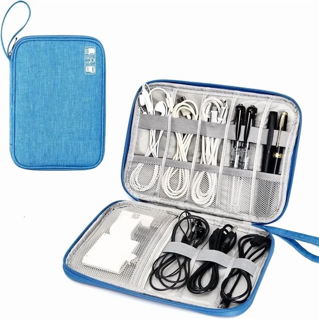 Travel Electronic Organizer Bag, Portable Cable Storage Pouch for Hard Drive Chargers and Small Accessories