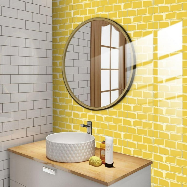 Yinrunx Peel and Stick Subway Tile, Stick on Wall Tiles Peel and Stick Self Adhesive Removable Stick on Kitchen Backsplash Bathroom 3D Wall Sticker