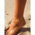 thumbnail image 3 of PROSTEEL Initial Heart Anklet for Women Double Layered Waterproof 14K Gold Plated Ankle Bracelets Summer Holiday Gift for Girlfriend Wife Letter A, 3 of 8