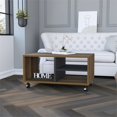 thumbnail image 3 of FM FURNITURE Lisboa Coffee Table Walnut (Brown) /Black Engineered Wood, 3 of 9