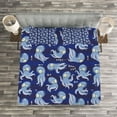 thumbnail image 3 of Ambesonne Octopus Quilted Bedspread Set 3 Pcs, Cartoon Style Wildlife, Queen Size, Multicolor, 3 of 3