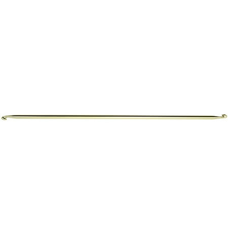 Silvalume Double End Crochet Hook, 14", Size J10, Light Yellow
