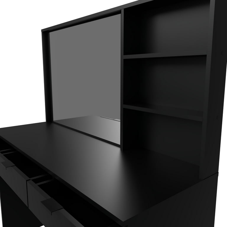 Kappesberg Sofia 6-Drawer Makeup Vanity Desk with Mirror, Shelves