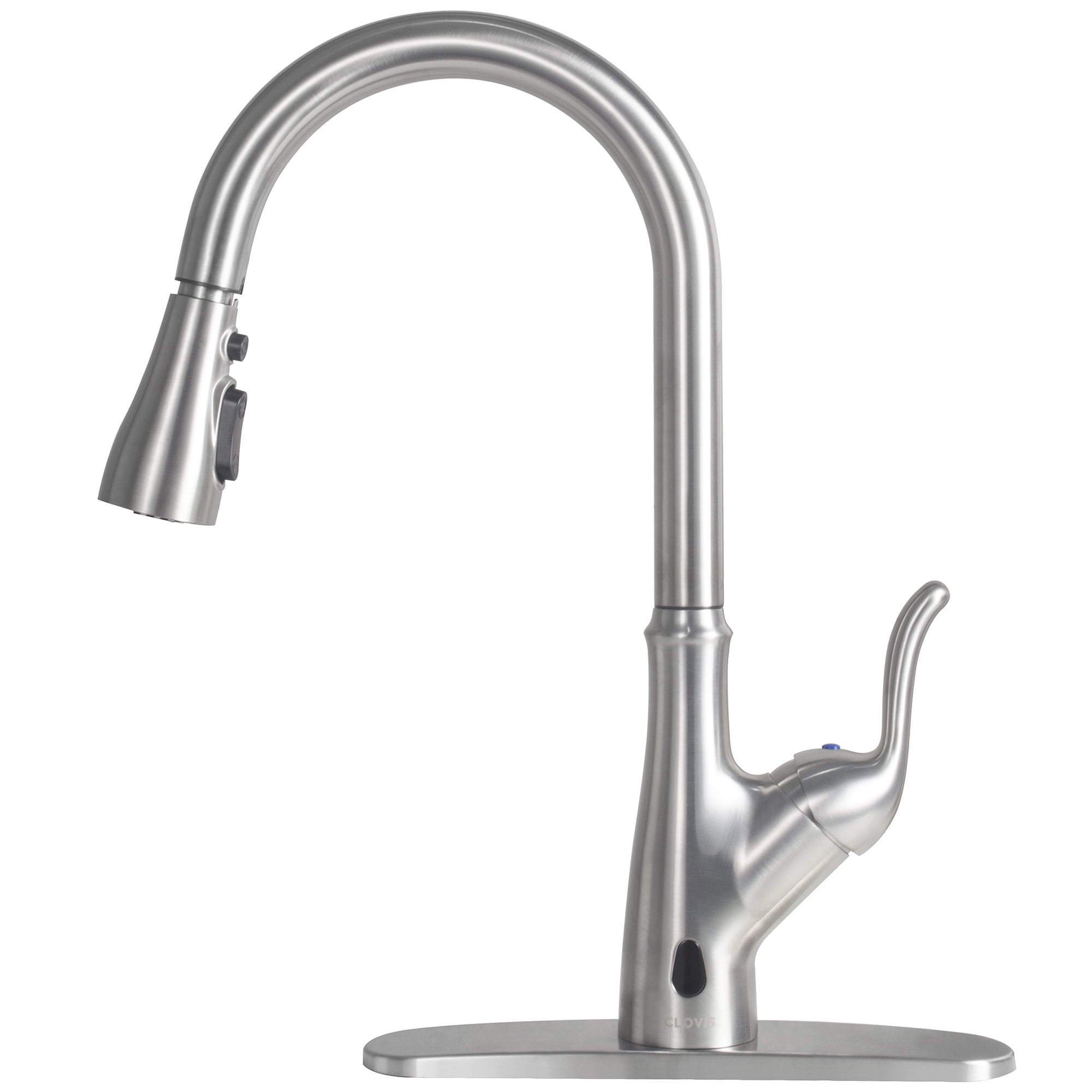 Brushed Nickel Finish Single Handle Pull Out Kitchen Faucet, Single