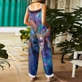 thumbnail image 3 of Fgvctg Mardi Gras Jumpsuits for Women Sleeveless Carnival Party Spaghetti Straps Overalls Comfy Wide Leg Pant Mask Graphic Bib Overalls Rompers Sprimg Pants With Pockets Royal Blue L, 3 of 4