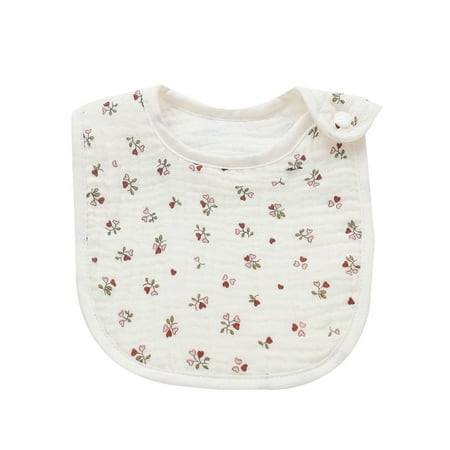 

Baby Bib for Boys Girl 0-12Months Breathable Floral Drooling Bib with Adjustable Buckle Infant Teething Bandana